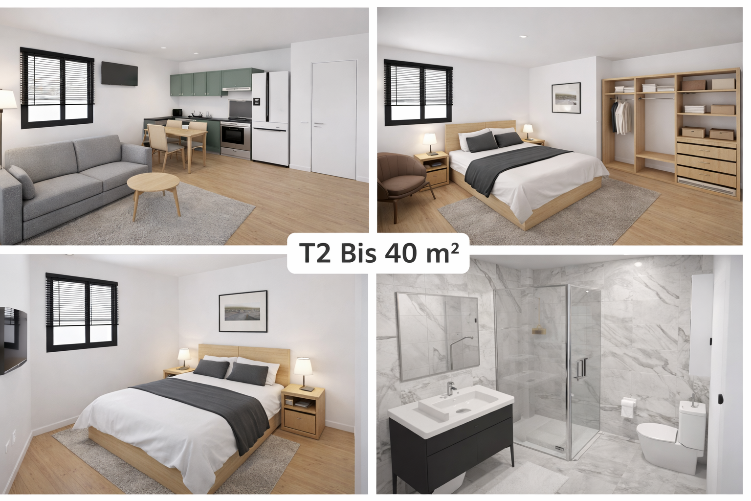 Appartement T2 – 40 m² (Meublé, charges comprises)